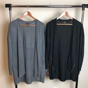 TWO Worthington XL Cardigans, Black & Gray